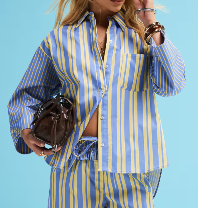 Camisa extragrande de popelina LAAGAM de rayas